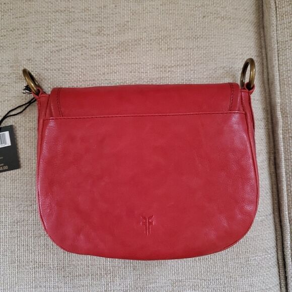 Frye Lucy Leather Saddle Bag in Red - NEW - Picture 6 of 16